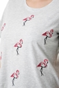 GUESS-Γυναικεία κοντομάνικη μπλούζα GUESS γκρι με φλαμίνγκο 
